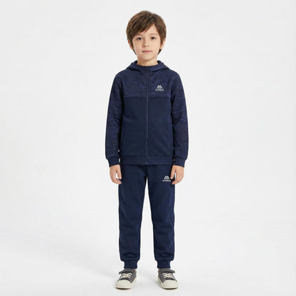 FITROX Kids Polyester Tracksuit 2 Piece Full Zip Hoodie & Jogging Bottoms Navy Black Grey Everyday Comfort Activewear Tracksuit Size UK