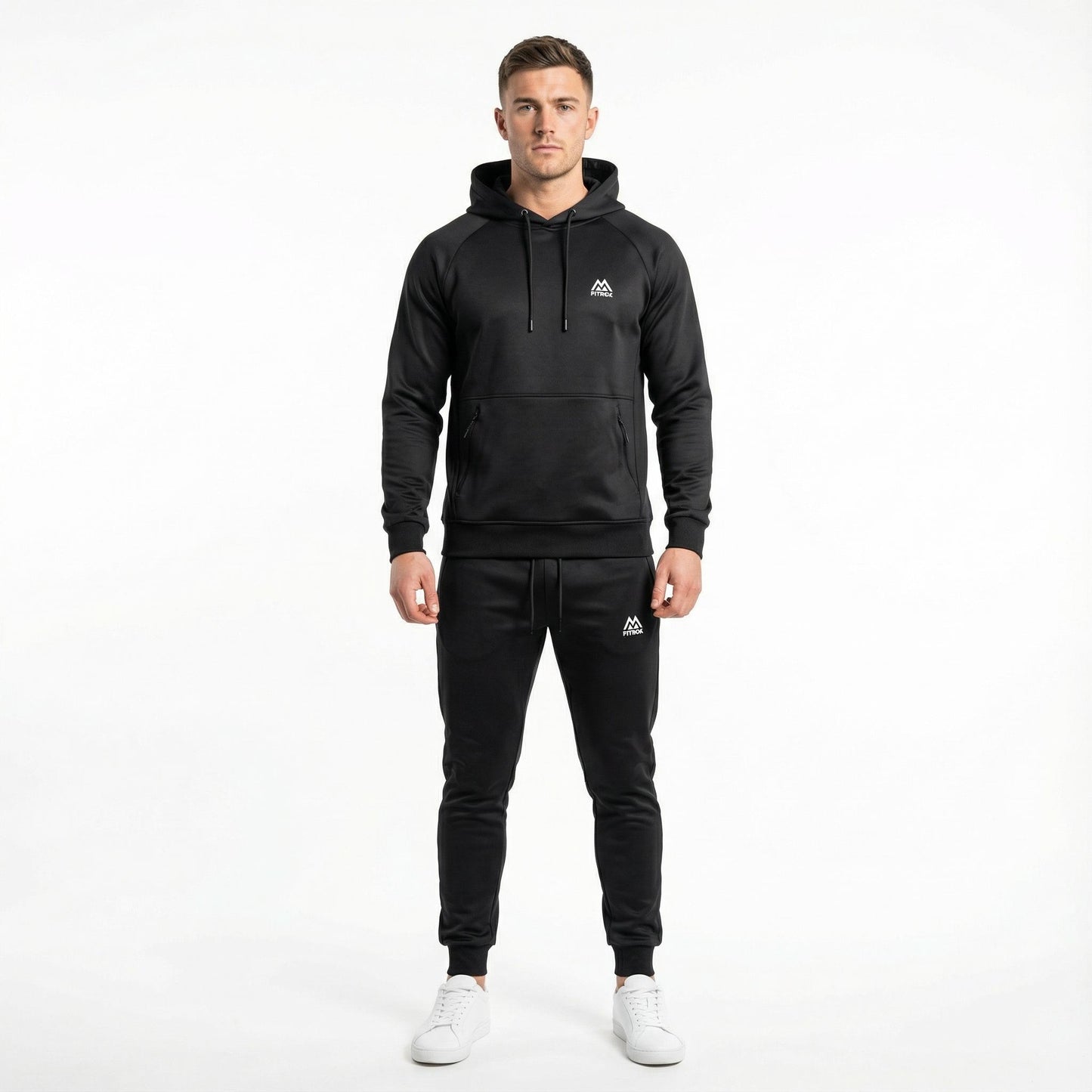 FITROX Men’s Tech Fleece Tracksuit Set – Pullover Hoodie & Joggers – Slim Fit – S-XL Light Grey Hoodie Black Hoodie Charcoal Grey Hoodie & Joggers Size UK 3-8