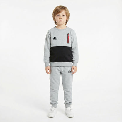 FITROX Kids Polyester Tracksuit Set – Cargo Pocket Sweatshirt & Joggers (7–14 Years) Boys Girls Unisex Polyester Tracksuit – 2 Piece Sweatshirt + Joggers