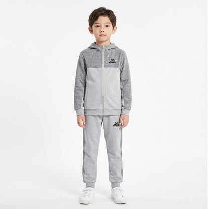 FITROX Kids Polyester Tracksuit 2 Piece Full Zip Hoodie & Jogging Bottoms Navy Black Grey Everyday Comfort Activewear Tracksuit Size UK