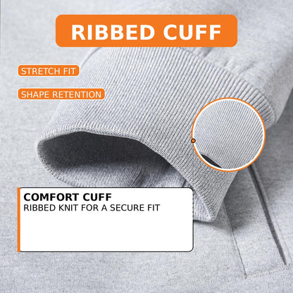 FITROX Men’s Tech Fleece Tracksuit Set – Pullover Hoodie & Joggers – Slim Fit – S-XL Light Grey Hoodie Black Hoodie Charcoal Grey Hoodie & Joggers Size UK 3-8