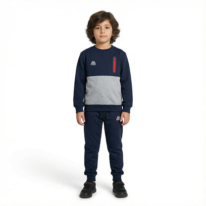 FITROX Kids Polyester Tracksuit Set – Cargo Pocket Sweatshirt & Joggers (7–14 Years) Boys Girls Unisex Polyester Tracksuit – 2 Piece Sweatshirt + Joggers